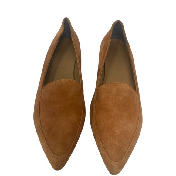 Everlane The Modern Point Flat Cognac Suede Leather Pointed Toe Loafers Size 11 - Picture 4 of 11